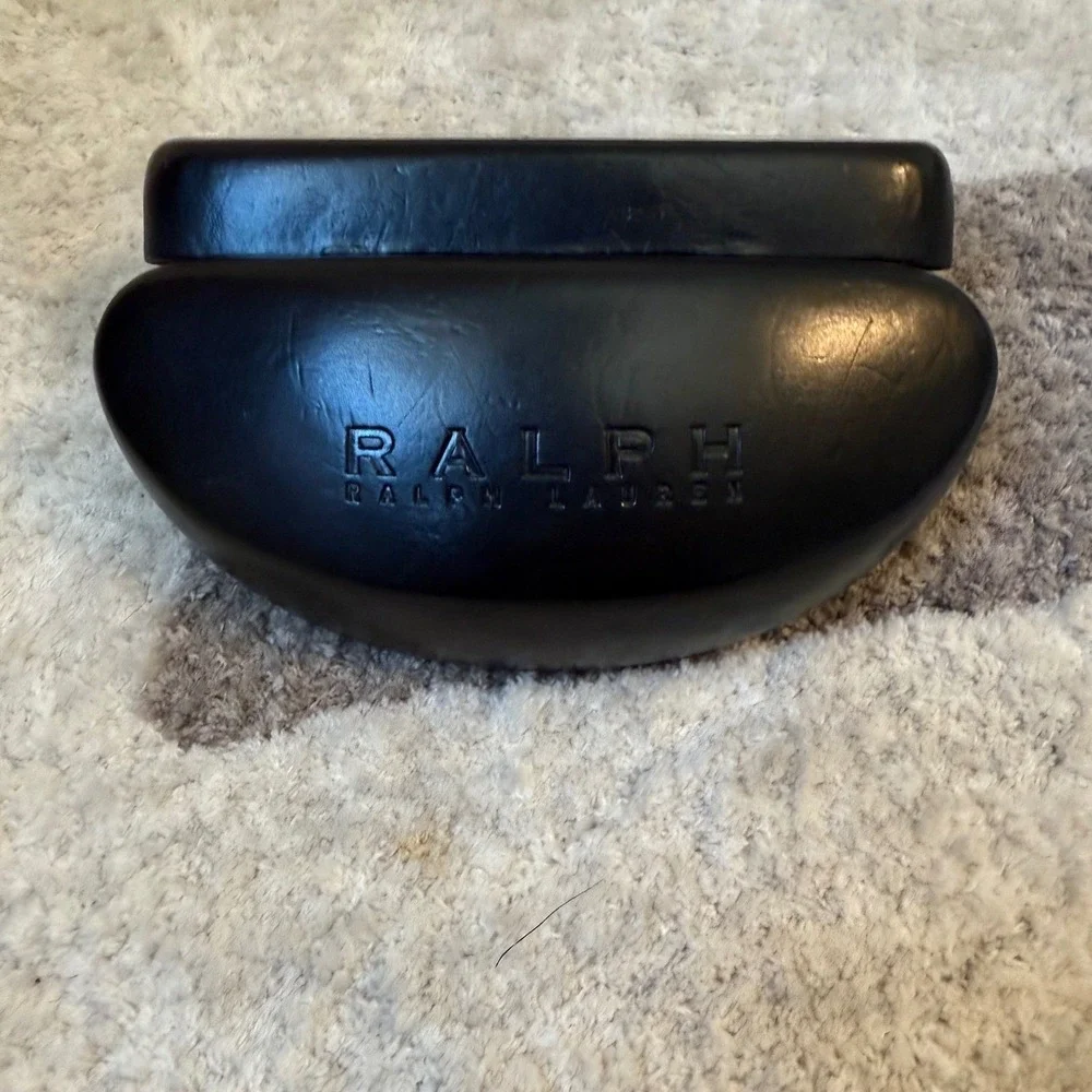 Ralph Ralph Lauren Black Hard Clamshell Sunglasses Eyeglasses Case Red Logo
